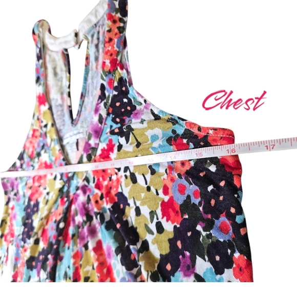 Womens Y2K American Eagle Floral Tank With Keyhole Back Sz S GIRLHOODCORE SPRING - Picture 10 of 14